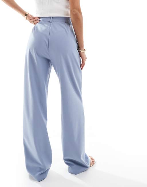 Pull&Bear Petite – Elegante Hose in Blau mit geradem Bein und Ziernaht vorne, 5 von 5