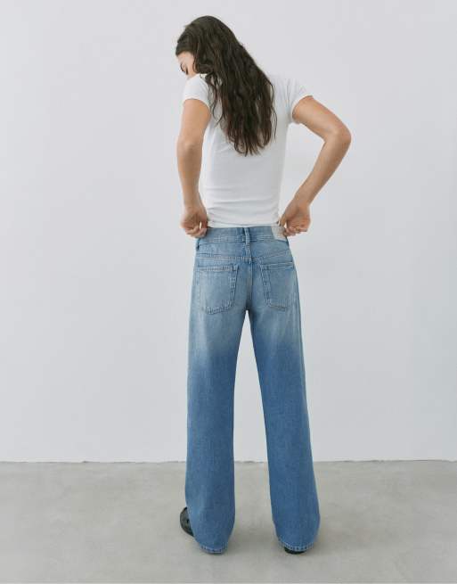 Pull&Bear Petite – Gerade geschnittene Jeans in Indigoblau mit niedrigem Bund, 2 von 7