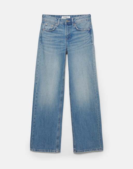 Pull&Bear Petite – Gerade geschnittene Jeans in Indigoblau mit niedrigem Bund, 6 von 7