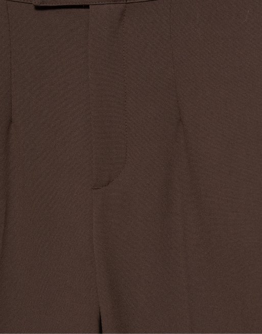 Pull&Bear Petite high-waist smart trousers in brown, 6 of 7