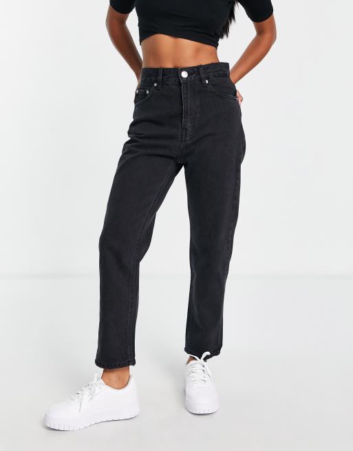 High-waisted Mom Jeans - Black