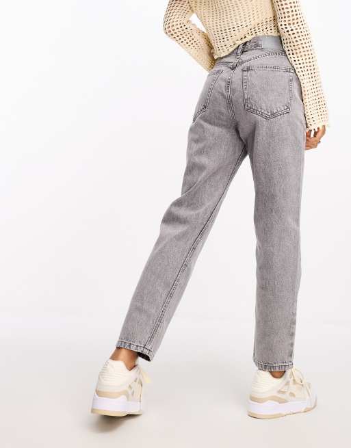 Pull&Bear high waisted mom jeans in grey