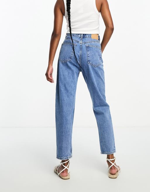 Petite mid blue mom hot sale jeans