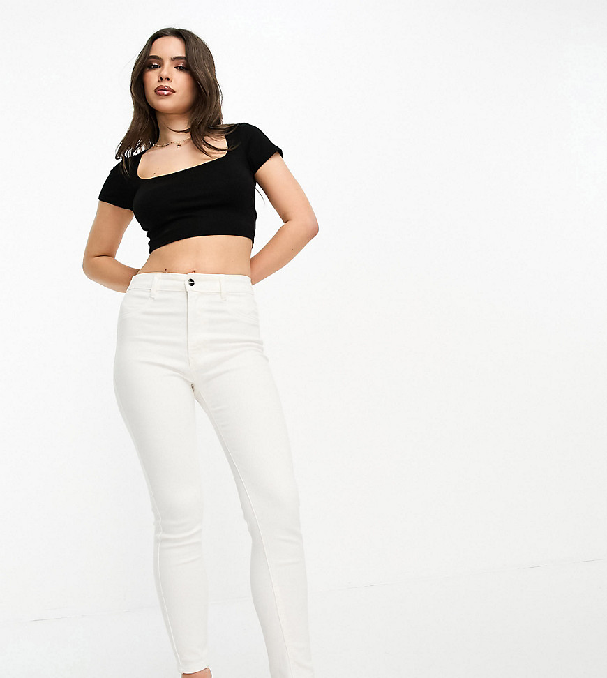 Pull & Bear High Rise Skinny Jeans In White