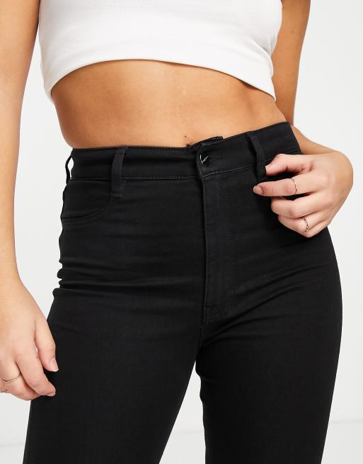Pull&Bear Petite - Højtaljede ultra skinny-jeans i sort, 3 af 4