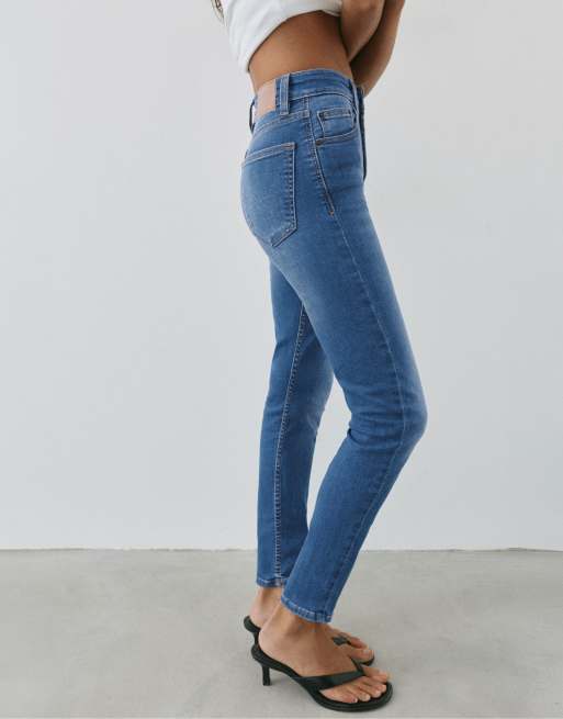 Pull&Bear Petite – Indigoblå skinny jeans med hög midja, 4 av 7