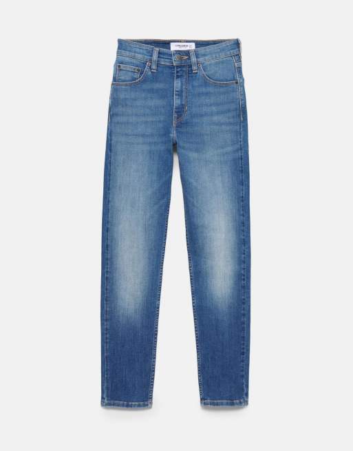 Pull&Bear Petite – Indigoblå skinny jeans med hög midja, 6 av 7