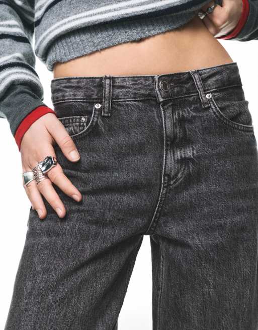 Pull&Bear Petite - Jean ample à taille basse - Gris moyen, 3 de 4