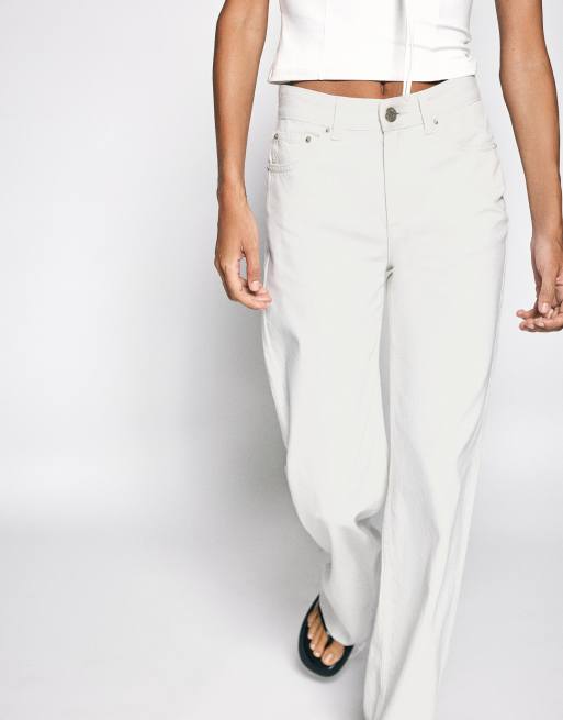 Pull&Bear Petite - Jean droit large - Blanc, 3 de 7
