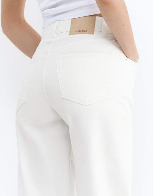 Pull&Bear Petite - Jean droit large - Blanc, 5 de 7