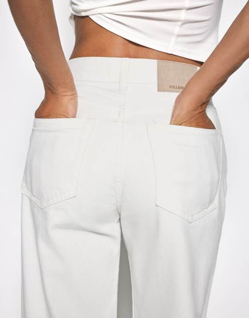 Pull&Bear Petite - Jean droit large - Blanc, 7 de 7