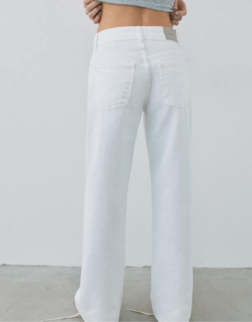 Pull&Bear Petite jean droit taille basse blanc, 6 de 6