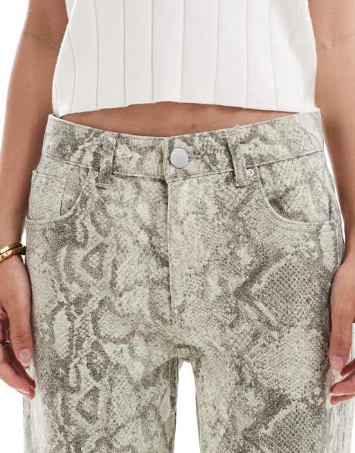 Pull&Bear Petite - Jean large - Imprimé serpent, 5 de 5