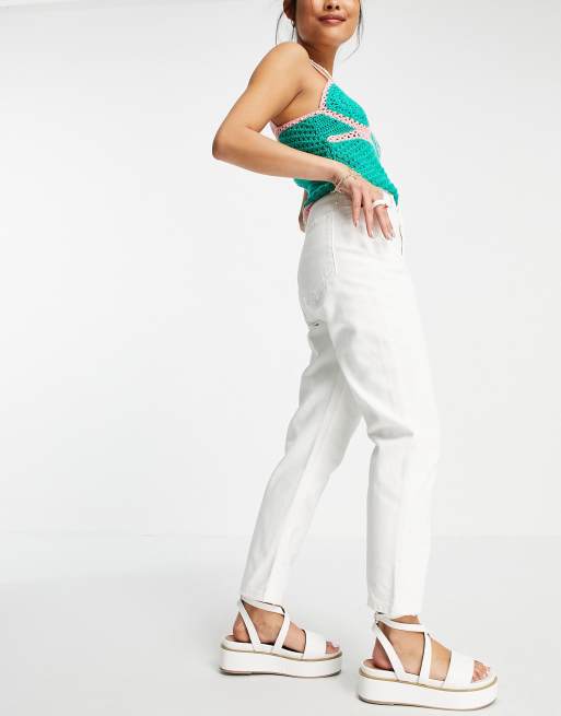Pull&bear Petite - Jean mom basique - Blanc, 4 de 4