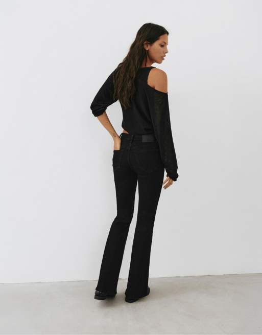 Pull&Bear Petite jean skinny évasé noir chiné, 3 de 7