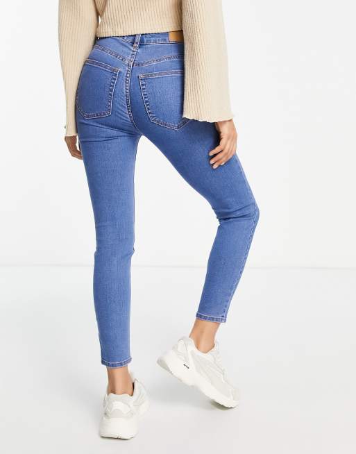Pull&Bear Petite Jean super skinny taille haute Bleu moyen ASOS