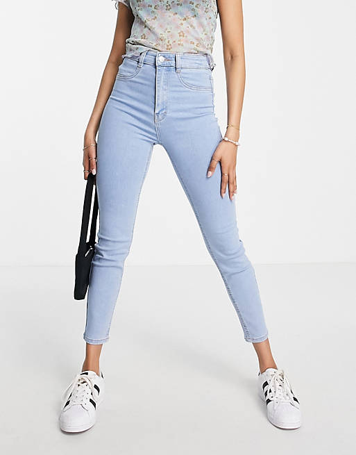 Asos Donna Abbigliamento Pantaloni e jeans Jeans Jeans a vita alta Petite Jeans basic ultra skinny a vita alta chiaro 