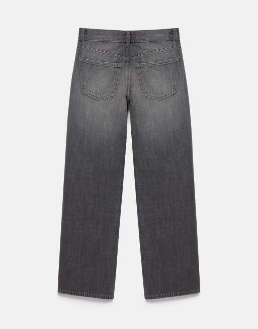 Pull&Bear Petite jeans met lage taille en rechte pijpen in grijs, 7 van 7