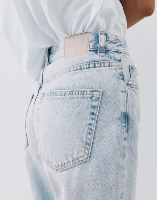 Pull&Bear Petite – Ljusblå mom jeans med hög midja, 4 av 7
