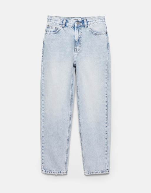 Pull&Bear Petite – Ljusblå mom jeans med hög midja, 6 av 7