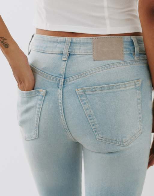 Pull&Bear Petite - Lyseblå skinny-jeans med svaj, 3 af 7