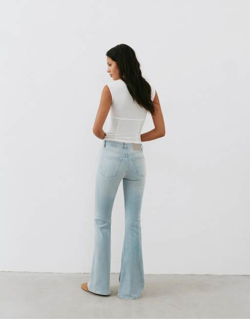 Pull&Bear Petite - Lyseblå skinny-jeans med svaj, 4 af 7