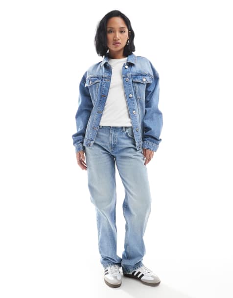 Pull&Bear Petite - Mellemblå jeans med lige ben og mellemhøj talje - view 1