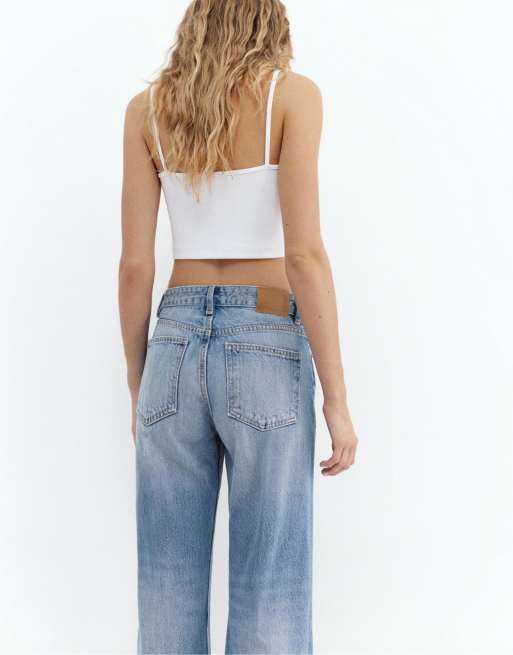 Pull&Bear Petite - Mellemblå jeans med lige ben og mellemhøj talje, 3 af 7