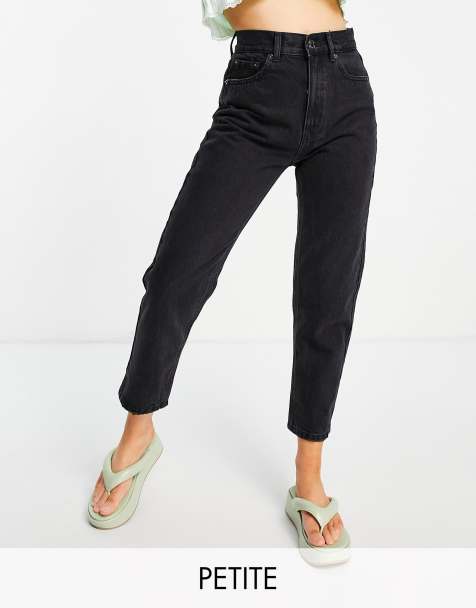 Pull&Bear Petite mom jean in black - view 1