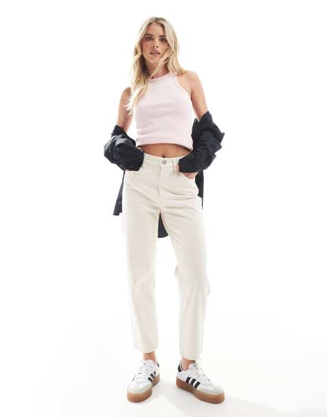 Pull&Bear Petite - Mom jeans écru a vita alta - view 1