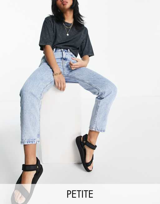 Pull&bear Petite mom jeans in light blue ASOS
