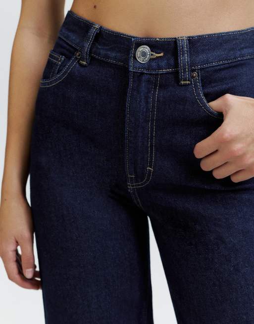 Pull&Bear Petite - Mørkeblå højtaljede mom-jeans , 3 af 7