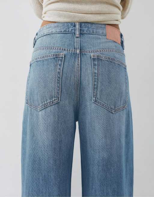 Pull&Bear Petite Oversize-Baggy-Jeans in Grünblau, 4 von 7