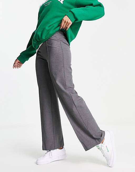 Asos Femme Vêtements Pantalons & Jeans Pantalons Leggings & Treggings Pantalon droit ajusté à taille haute avec coutures sur le devant 
