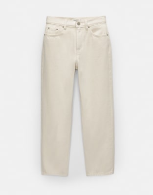 Pull & Bear Petite - Schlichte Mom-Jeans in Sandbeige-Neutral