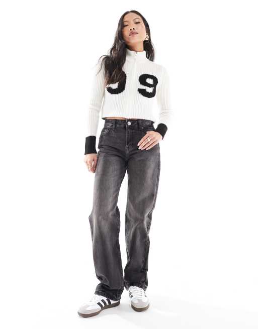 Pull&Bear Petite – Svarta jeans med raka ben och medelhög midja