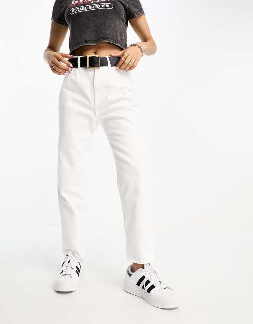 Pull&Bear Petite – Vita mom jeans med hög midja, 5 av 5