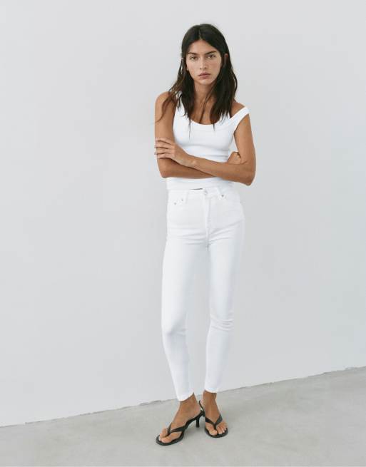 Pull&Bear Petite – Vita, skinny jeans med hög midja, 2 av 7