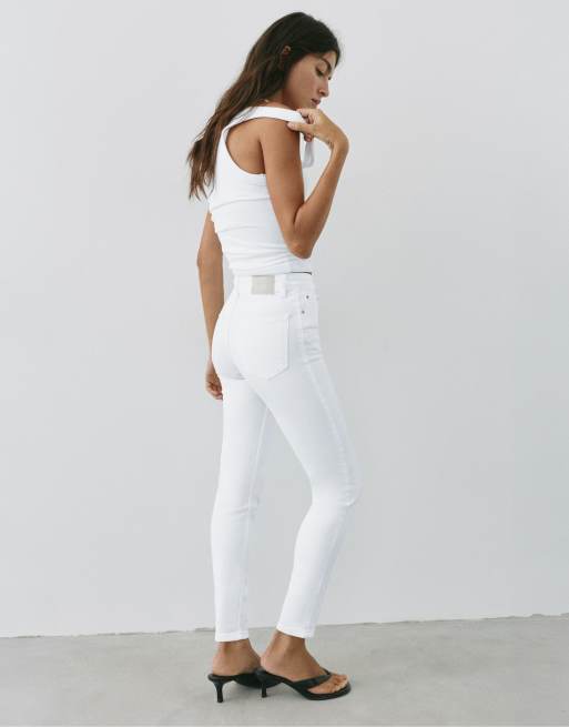 Pull&Bear Petite – Vita, skinny jeans med hög midja, 3 av 7