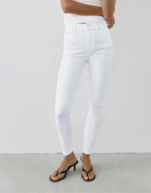 Pull&Bear Petite – Vita, skinny jeans med hög midja, 4 av 7