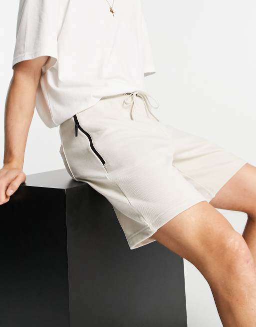 Pull&Bear – Piaskowe szorty dresowe z kieszenią
