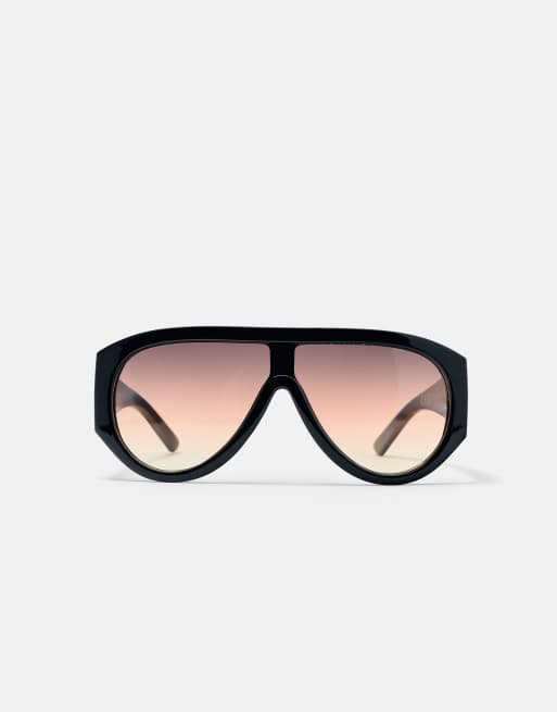 Pull&Bear – Pilotensonnenbrille in Braun, 3 von 5