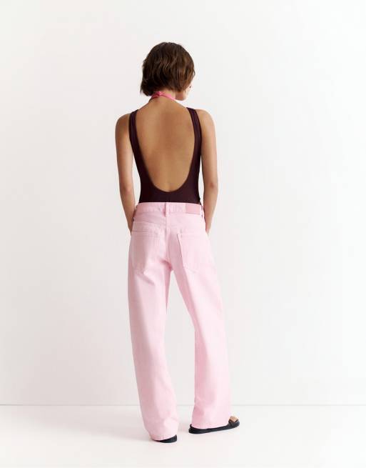 Pull&Bear - Pink barrel-jeans, 4 af 4