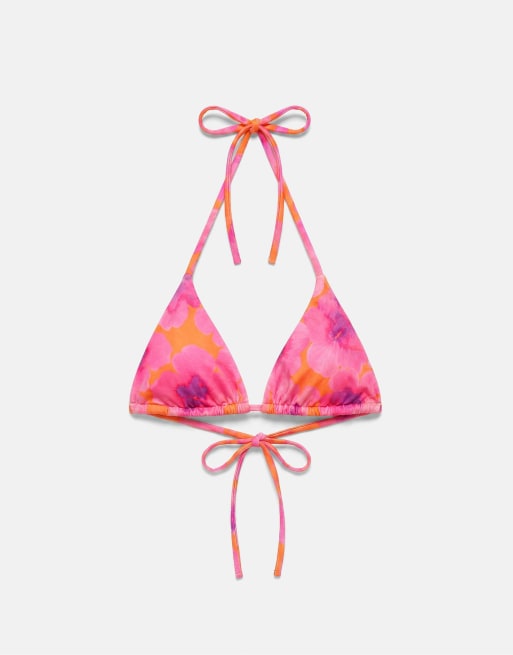 Pull&Bear - Pink bikinitop med blomstermønster, 3 af 4