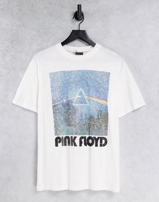 Pull&Bear Pink Floyd graphic tee in white