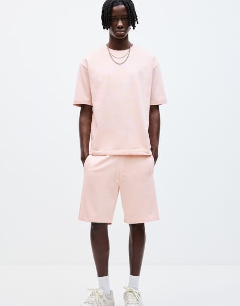 Pull&Bear - Pink jogging-bermudashorts med 'STWD'-logo - view 1