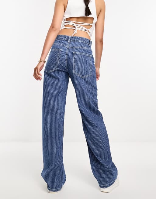 Pinstripe best sale blue jeans