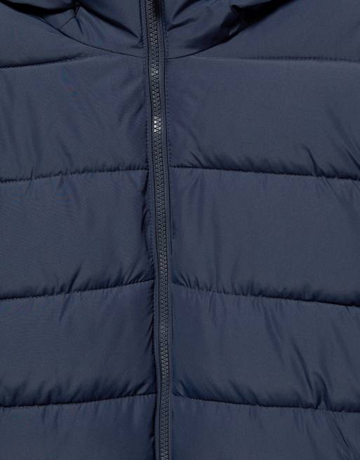 Pull&Bear piumino con cappuccio blu scuro, 7 di 7