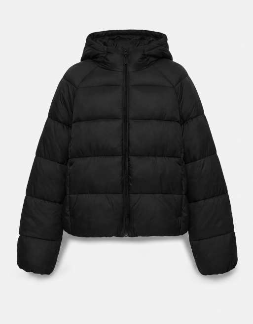 Pull&Bear piumino con cappuccio nero, 6 di 7