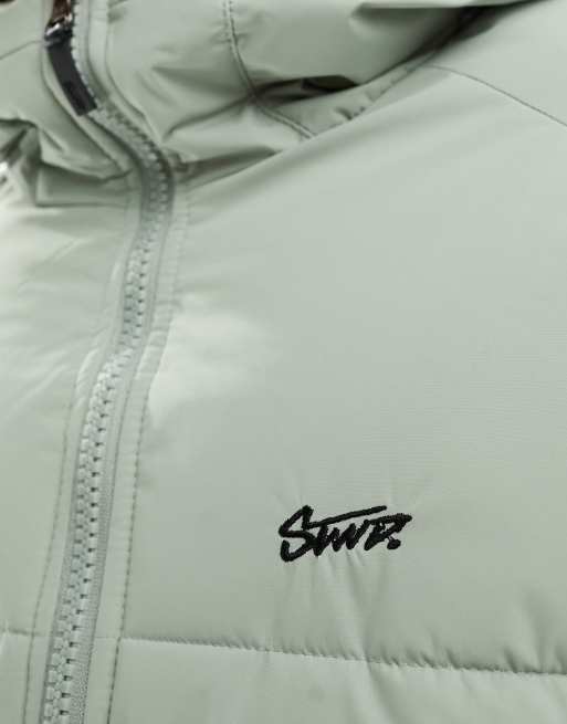 Pull&Bear - Piumino grigio ghiaccio con cappuccio, 2 di 4